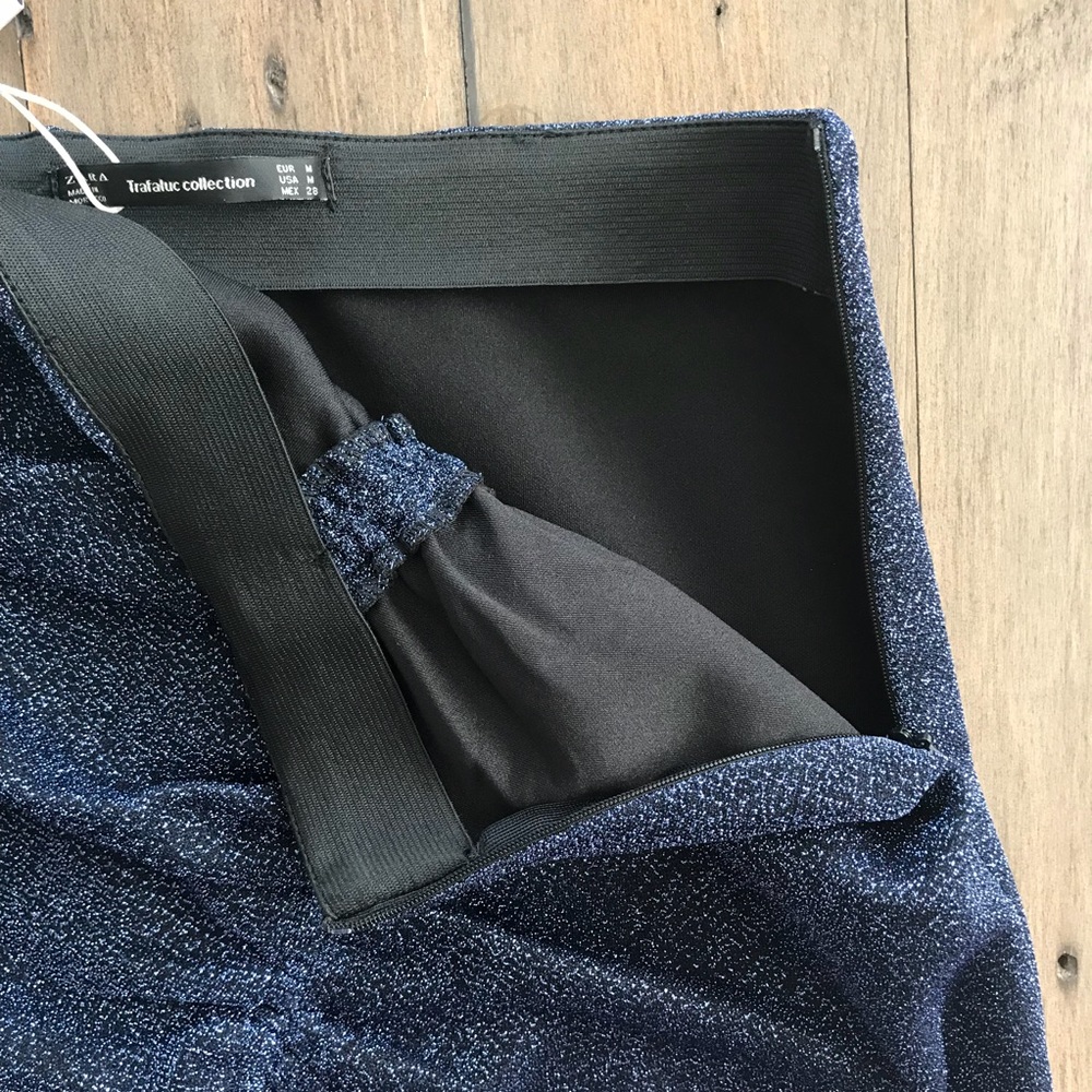 ZARA Navy Cocktail Mini Skirt - Picture 4 of 8